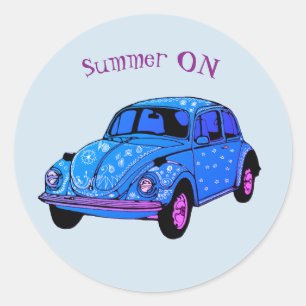 Zomer Op Blauw Hippie Auto Mandala auto Sticker