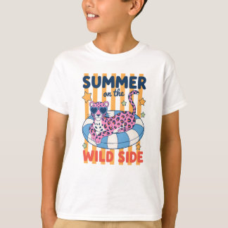 Zomer op de Wilde Kant Luipaard Zwembad Drijver On T-shirt