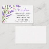 Zomer Paarse Waterverf Bloemen bruiloft receptie Informatiekaartje (Voorkant / Achterkant)