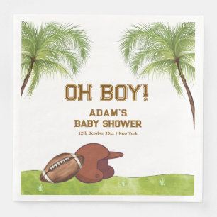 Zomer Palmboom Voetbal Sport Jongen Baby Shower Servet