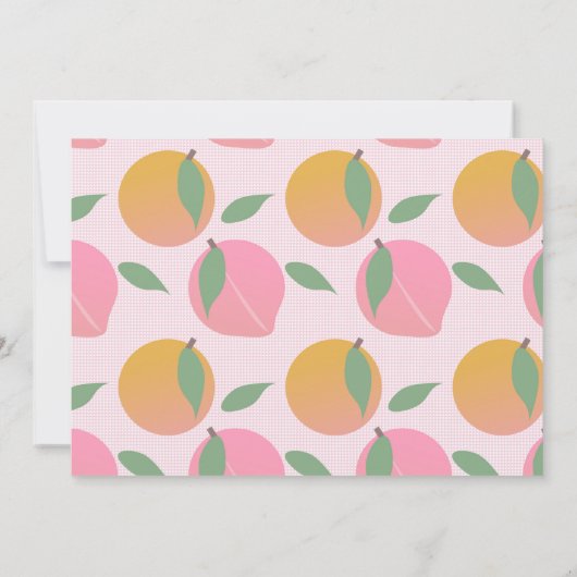 Zomer Perzik Patroon Fruit Verjaardagsfeest Roze Kaart (Achterkant)