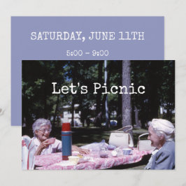 Zomer picknick oude dames uitgedost voor de lunch kaart