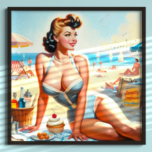  Zomer Pin-Up Meisje Poster