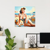 Zomer Pin-Up Meisje Poster (Thuiskantoor)