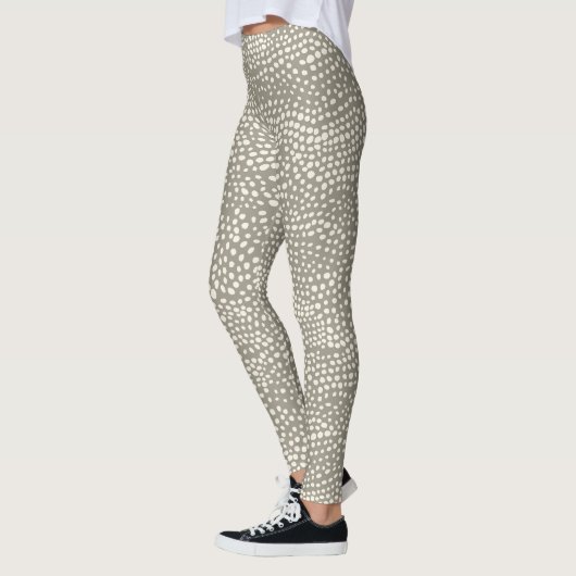 Zomer Polka Dot Snow Leopard Eenvoudig Trendy Grij Leggings (Links)