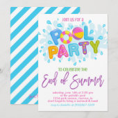 Zomer Pool Party, Einde van het schooljaar Party Kaart (Voorkant / Achterkant)
