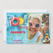 Zomer Pool Party Verjaardag FOTO Kaart (Voorkant)