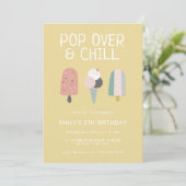 Zomer Pop Over & Chill Popsicle Feestje Verjaardag Kaart (Staand voorkant)