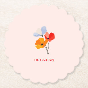 Zomer Poppy Special Event Datum Douche Kartonnen Onderzetters