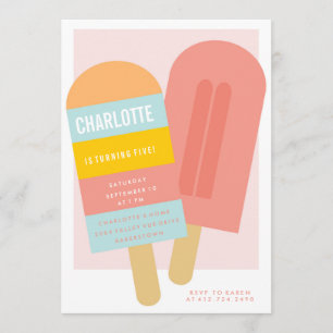 ZOMER POPSICLE KIDS VERJAARDAG UITNODIGING