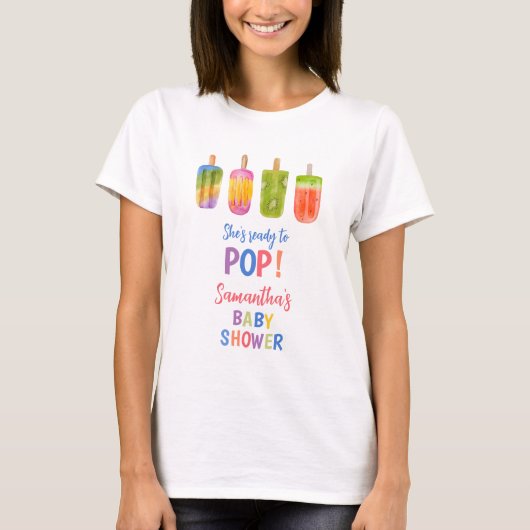 Zomer Popsicle Mama om baby shower te zijn T-shirt (Voorkant)