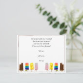 Zomer Popsicle Party uitnodiging (Staand voorkant)