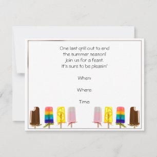 Zomer Popsicle Party uitnodiging