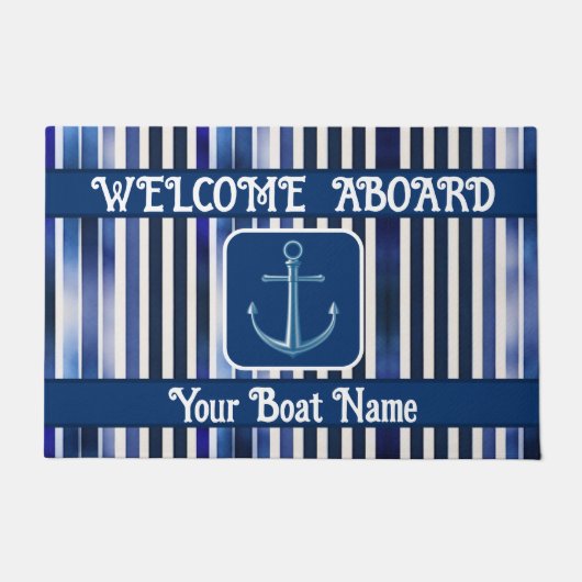 Zomer Populair Navy Blue Boat Stripes Collectie Deurmat (Voorkant)