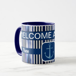 Zomer Populair Navy Blue Boat Stripes Collectie Mok