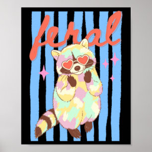 Zomer Preppy Wilde Wasbeer Pastel E Poster