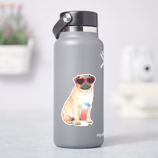 Zomer Pug Vinyl Sticker (HydroFlask)