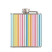 Zomer Rainbow Stripes Monogram Script Heupfles (Achterkant)