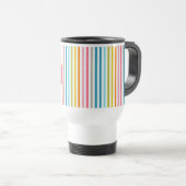 Zomer Rainbow Stripes Monogram Script Reisbeker (Voorkant rechts)