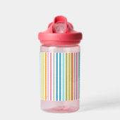 Zomer Rainbow Stripes Monogram Script Waterfles (Voorkant)