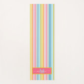 Zomer Rainbow Stripes Monogram Script Yogamat (Voorkant)