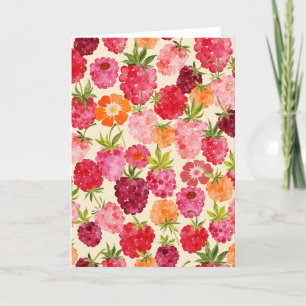 Zomer Raspberry Waterverf Coquette Bedankkaart