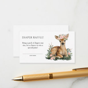 Zomer Ree Watercolor Baby Shower Luier Raffle Informatiekaartje