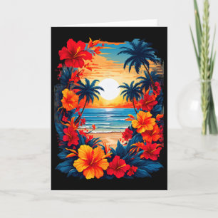 Zomer Reisplezier Retro Vakantie Camper Strand Zon Kaart