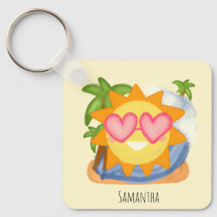 Zomer Relaxing Vakantie Zon Sleutelhanger