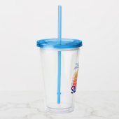 Zomer retro zonsondergang palmboom acryl drinkbeker (Rechts)