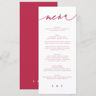zomer rode magenta de bruiloft Kalligrafie Menu