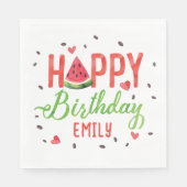 Zomer Rode Watermeloen Thema Meisje Verjaardag Servet (Voorkant)