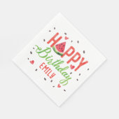 Zomer Rode Watermeloen Thema Meisje Verjaardag Servet (Hoek)