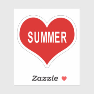 ZOMER Rood Hart Vinyl Sticker