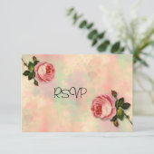 Zomer Roos Bruiloft RSVP Kaart (Staand voorkant)