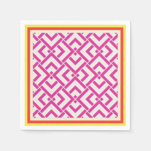 Zomer roze geometrische outdoor klassieker servet
