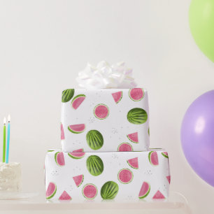 Zomer Roze & Groene Watermeloen Patroon Cadeaupapier