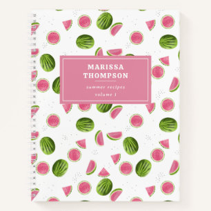 Zomer Roze & Groene Watermeloen Recept Kookboek Notitieboek