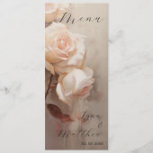 Zomer Rozen Elegante bruiloft receptie Menu (Voorkant)