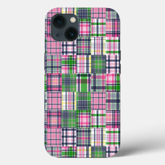 Zomer ruitjesroze Madras patchwork iPhone 13 Hoesje