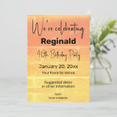 Zomer Rustiek Casual Geel Peach Verjaardagsfeest Kaart (Staand voorkant)