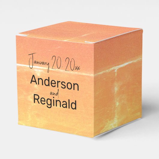 Zomer rustieke Casual gele perzik bruiloft Bedankdoosjes (Voorkant Zijde)