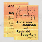 Zomer rustieke Casual gele perzik bruiloft Kaart (Voorkant / Achterkant)