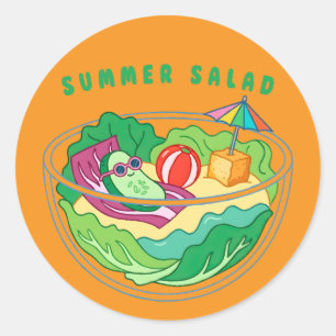 Zomer Salade Ronde Sticker