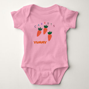 Zomer Schattige Wortelen Yummy Baby Roze Romper