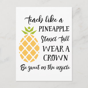 Zomer-schoolleraar-evaluatie-ananas Briefkaart