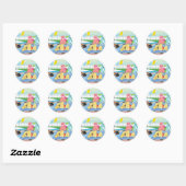 Zomer Sensation Pool Ronde Sticker (Vel)