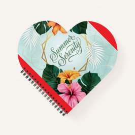 Zomer Sereniteit Tropische Hibiscus Bloemig Notitieboek