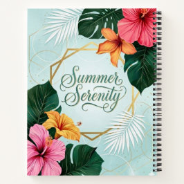 Zomer Sereniteit Tropische Hibiscus Bloemig Notitieboek