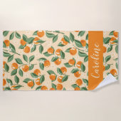 Zomer  Sinaasappels Boho Fruit gepersonaliseerd Strandlaken (Voorkant)